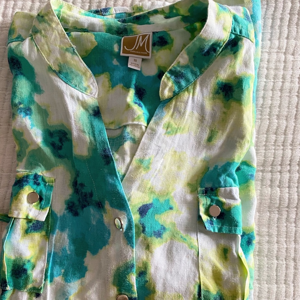JM Collection Womens Linen Tunic